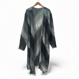 Zaga Stylish Black and Gray Sheer Open Kimono sz 24